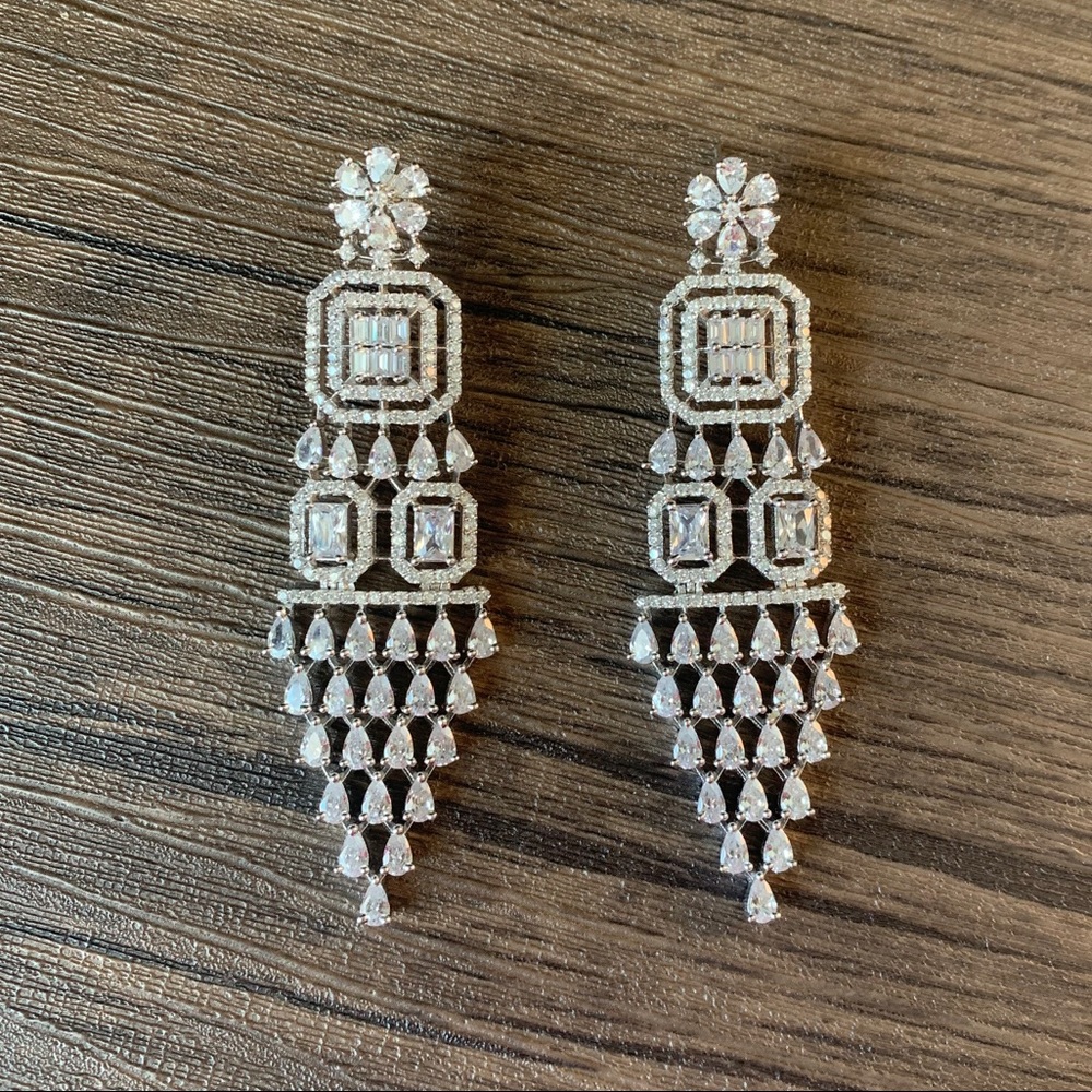 Wedding Bridal Statement Chandelier Earrings